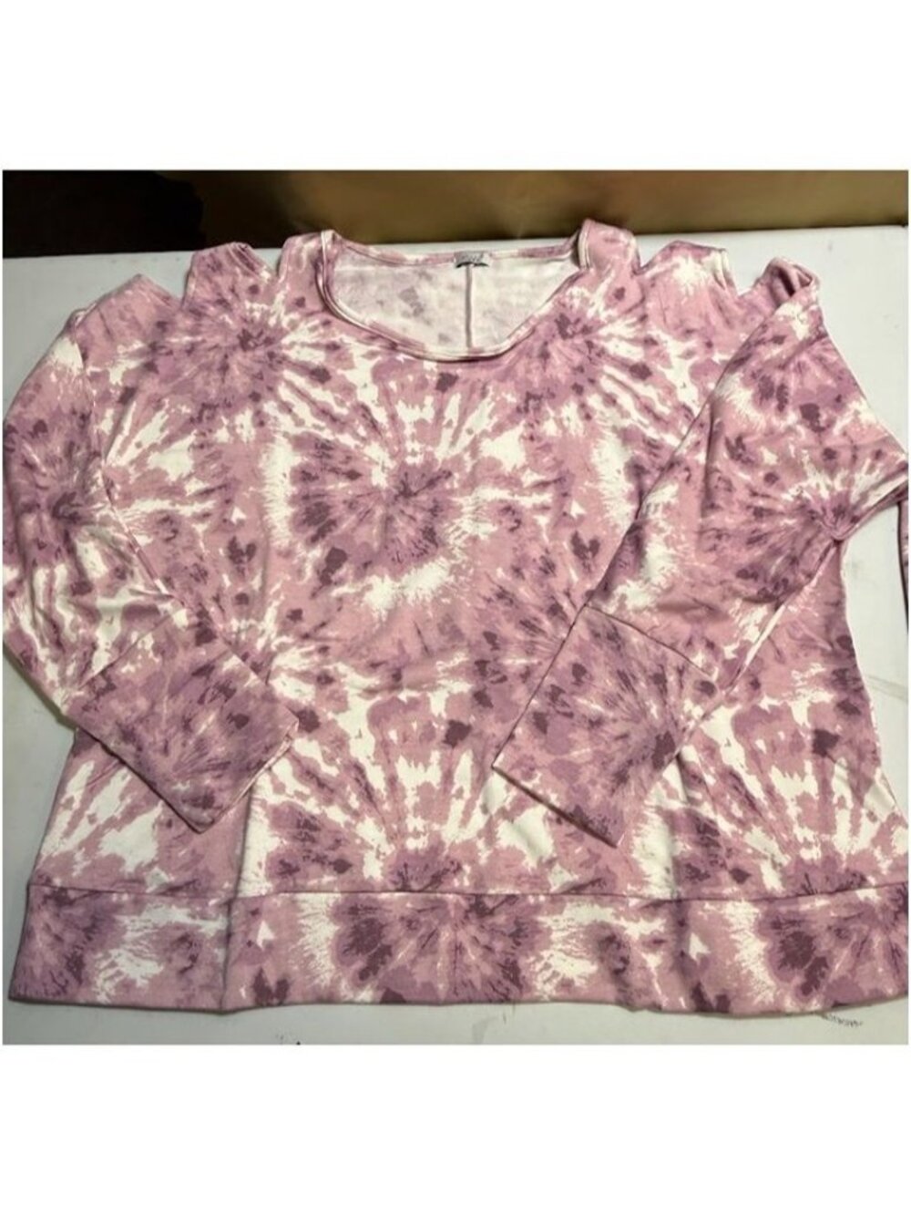 Studio 1886 Cold Shoulder Tie-Dye Pink & White Lounge Set Size Large - Picture 6 of 9